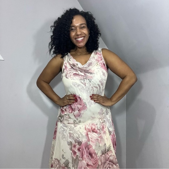 Vintage Y2K Coquette Floral Gown Fairycore Dress Asymmetric Ballet Lace Romantic - Picture 15 of 15